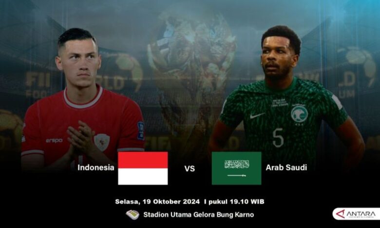 Daftar link streaming Indonesia vs Arab Saudi