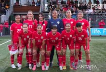 Skuad Timnas sepak bola putri Indonesia di area area Piala AFF 2024