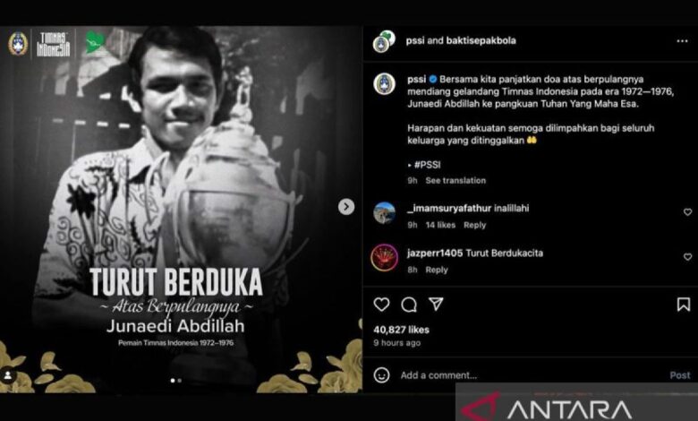 Mantan gelandang timnas Junaidi Abdillah tutup usia