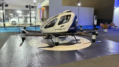 Mobil Terbang EHang 216 yang dimaksud Dicoba iShowSpeed di area pada China Mejeng di PEVS 2025