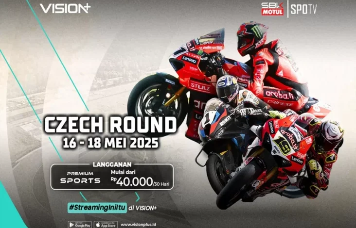 WorldSBK 2025 Masuki Ceko Round, Link Streaming pada VISION+
