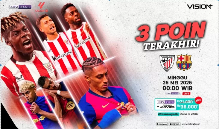 Barcelona Hadapi Tantangan Terakhir Musim Ini! Link Streaming Athletic Bilbao vs Barcelona pada area VISION+