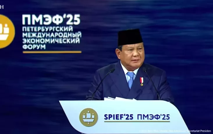 Prabowo di dalam tempat SPIEF 2025: Rusia juga China Tidak Pernah Memiliki Standar Ganda
