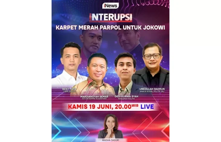 Saksikan INTERUPSI Karpet Merah Parpol untuk Jokowi Waktu petang Hal ini bersatu Anisha Dasuki Live pada iNews