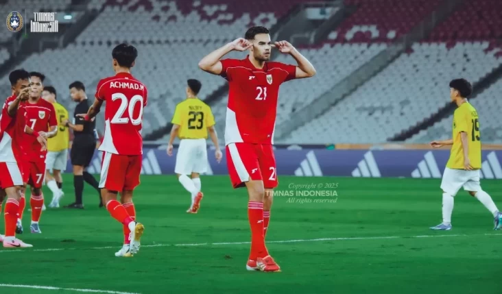 Jens Raven Cetak Gol Kelima pada Menit 41, Indonesia Unggul 7-0 melawan Brunei