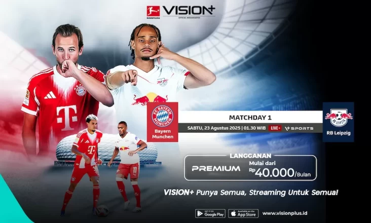 Bayern Munchen vs RB Leipzig: Duel Panas Matchday 1 Bundesliga! Streaming pada pada VISION+