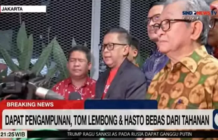 Hasto Kristiyanto Resmi Bebas usai Dapat Amnesti dari Prabowo