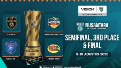 Streaming Babak Akhir Nusantara Futsal League 2025, Eksklusif pada tempat VISION+