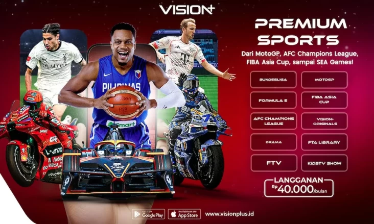 Langganan VISION+ Premium Sports, Cuma 40rb Nonton Sport Kelas Dunia!