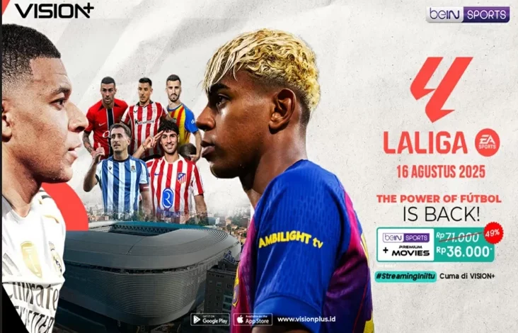 Nonton LaLiga 2025/26 pada VISION+: Barcelona, Real Madrid, hingga Atletico Madrid
