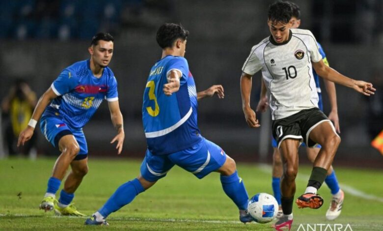 Negara Negara Indonesia telan kekalahan 0-1 lawan Filipina di dalam SEA Games 2025