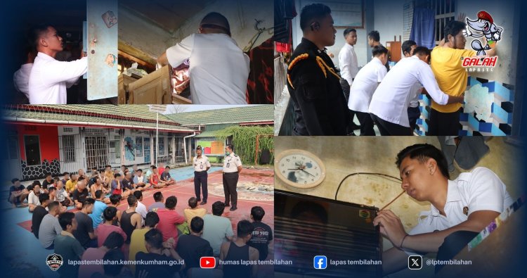 Razia Rutin Kamar Hunian, Lapas Tembilahan Deteksi Dini Gangguan Kamtib