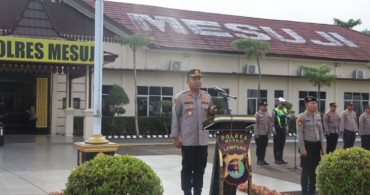 Kapolres Mesuji Pimpin Apel Pertama 2026, Tekankan Profesionalisme juga juga Adaptasi Regulasi Baru