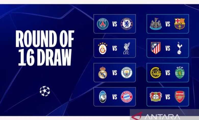 Drawing 16 besar Turnamen Champions: PSG vs Chelsea, Madrid jumpa City